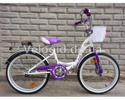Детский велосипед Novatrack Butterfly 16" Бело-фиолетовый